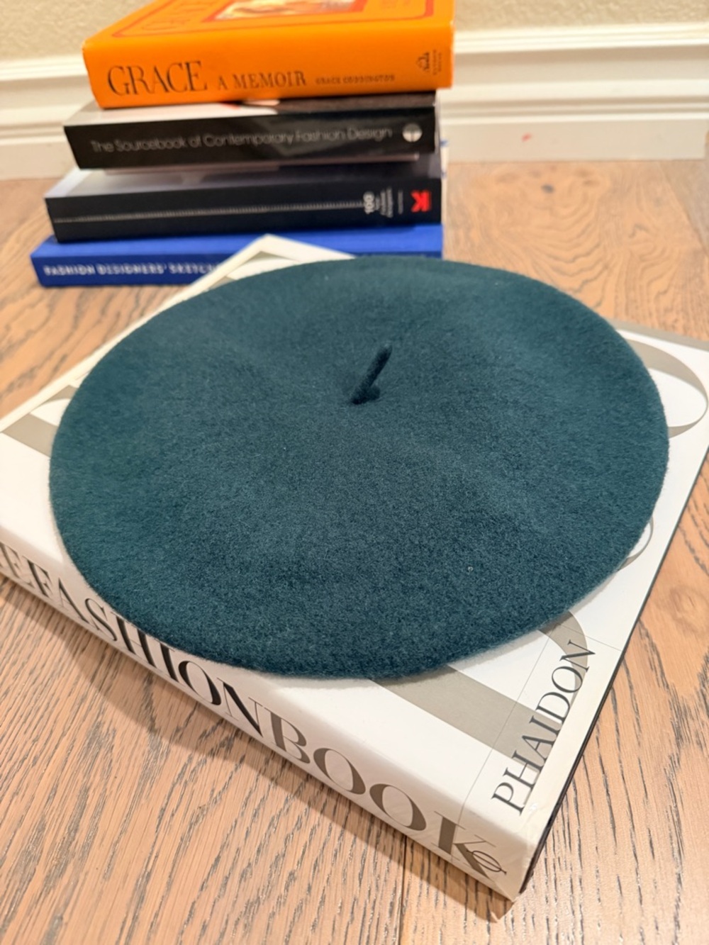 Aime Leon Dore Forest Green Wool Beret with Embroidered Logo